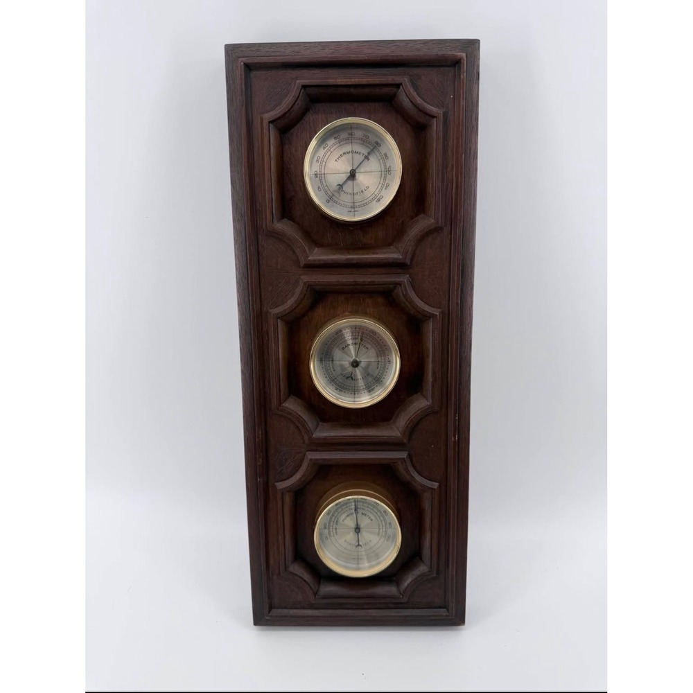 Springfield Weather Station Home Decor 3-in-1 Dials Plastic Brown Solid